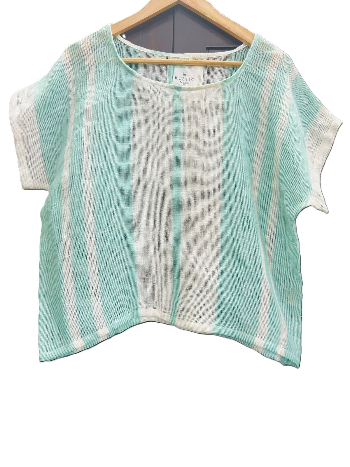 Carina Box Top Cascade Green Stripey
