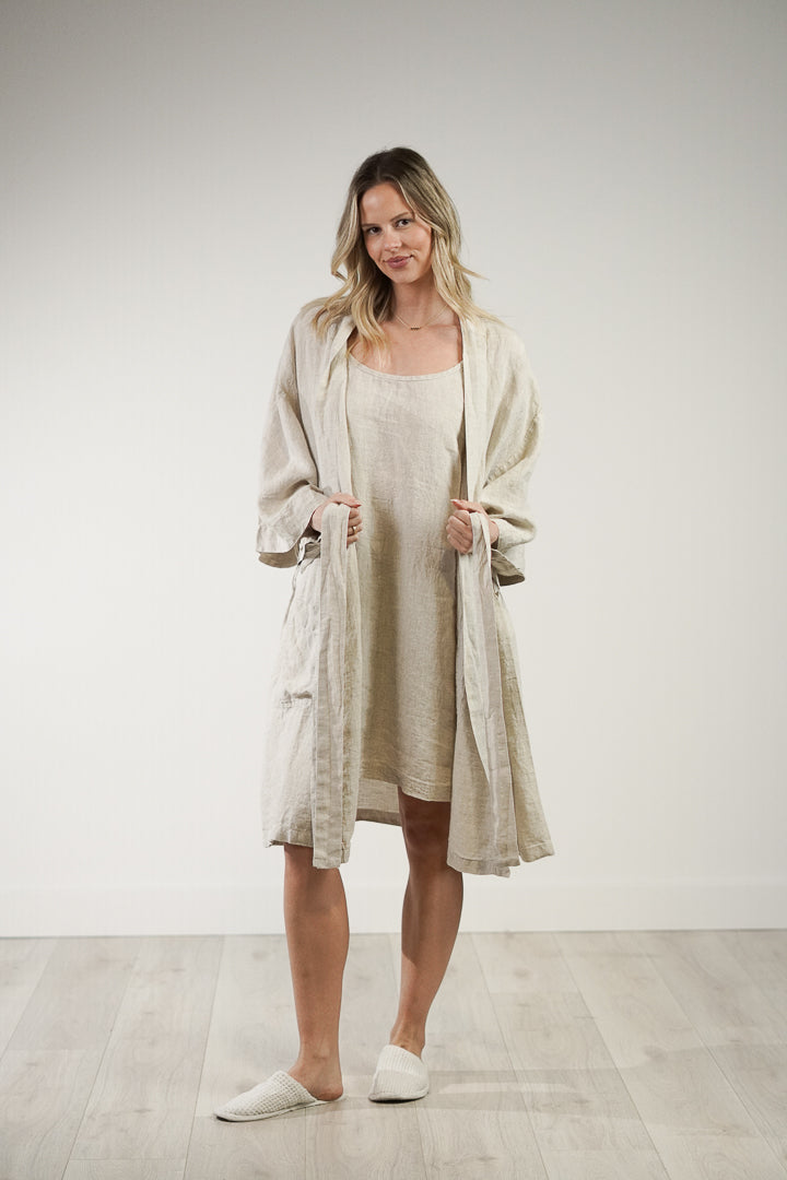 Verona Linen Robe Oat