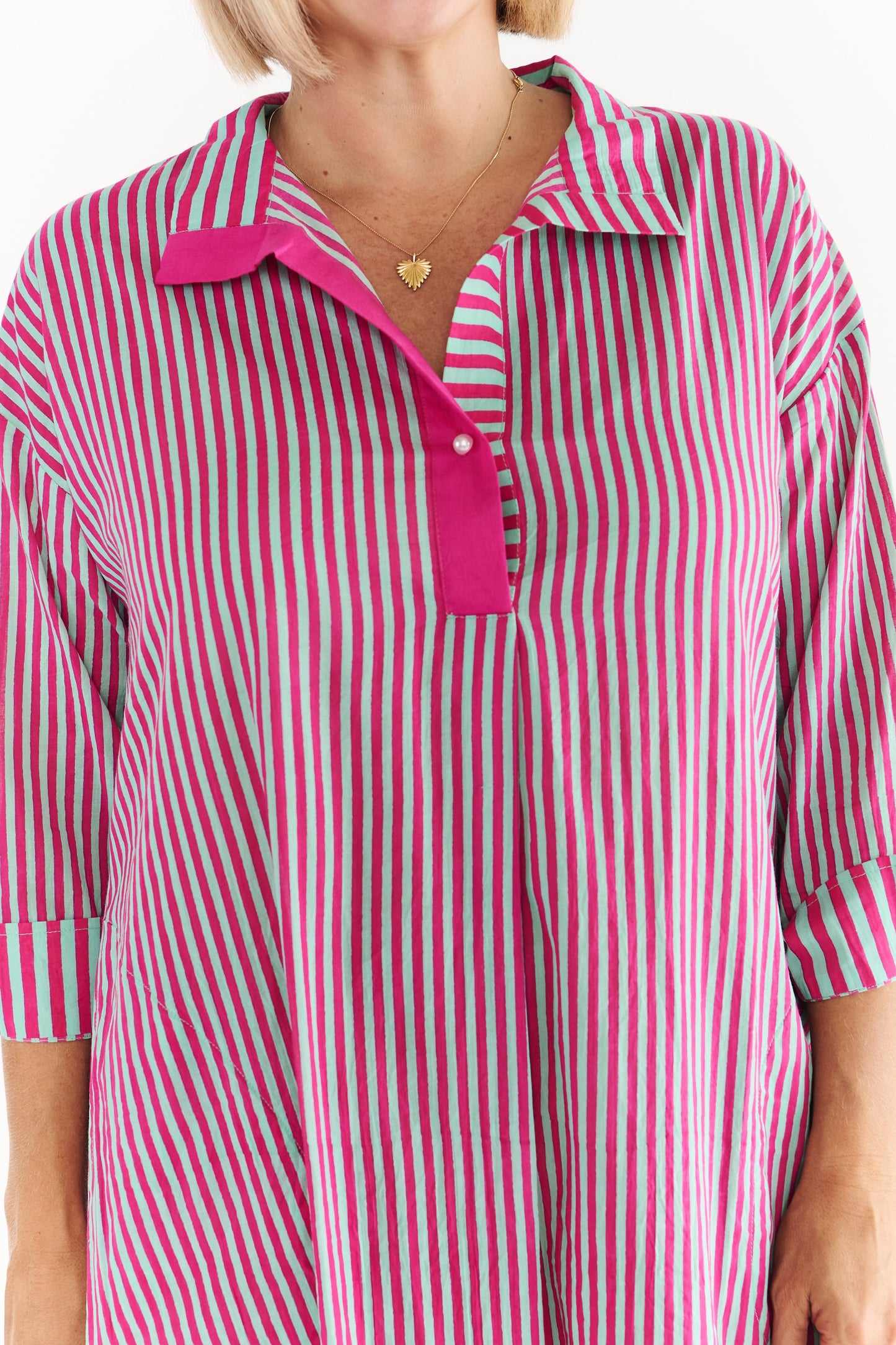 FESTIVAL PINK STRIPE DRESS