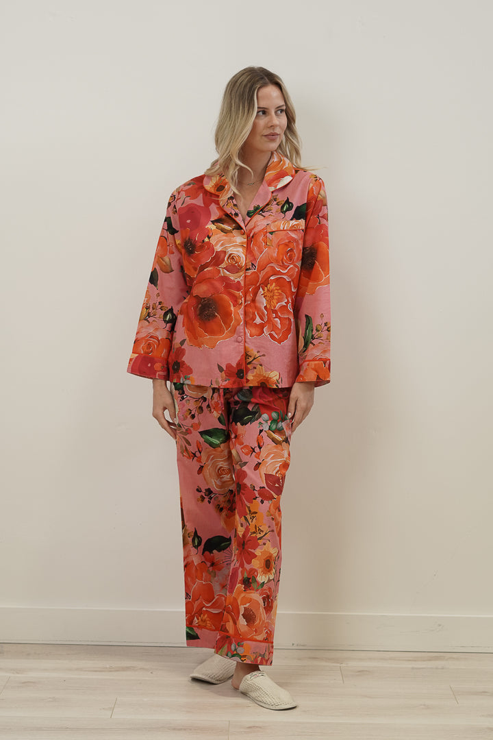 Tuscan Rose Pink Long Pj Set