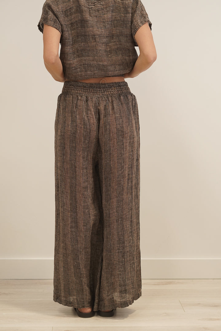 Mia Linen Pants Toasted Earth Combo