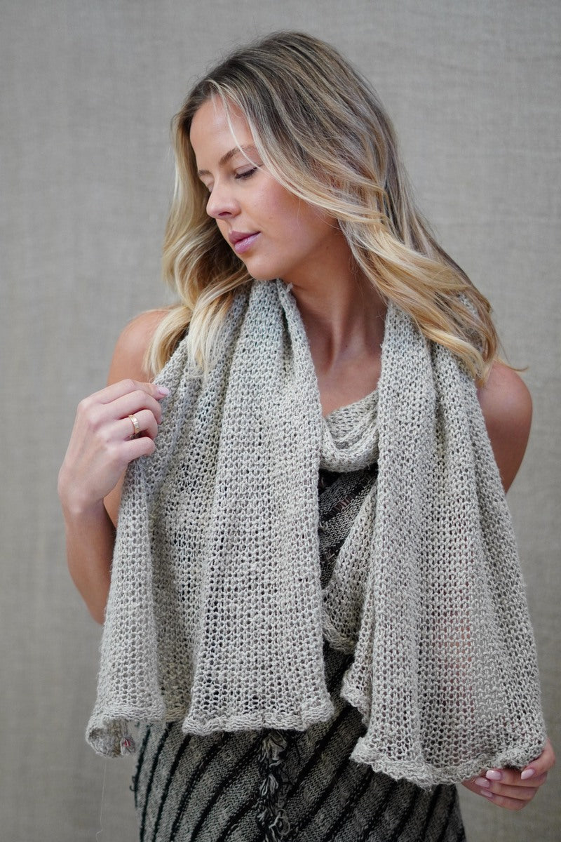 Sorrento Knitted Linen Scarf/Runner