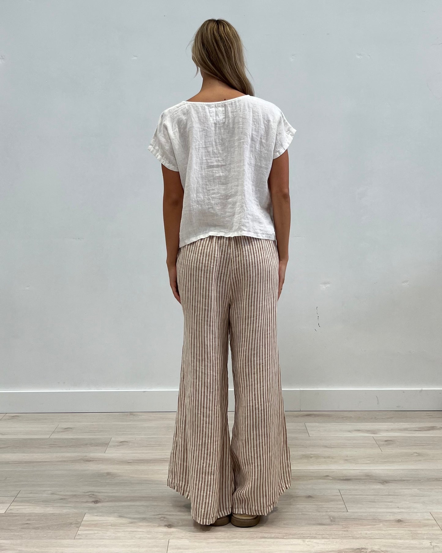 Noemi Wide Legged Pants Rust Stripes