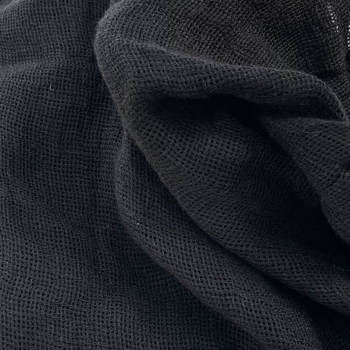 Carina Mesh Linen Top - In Black