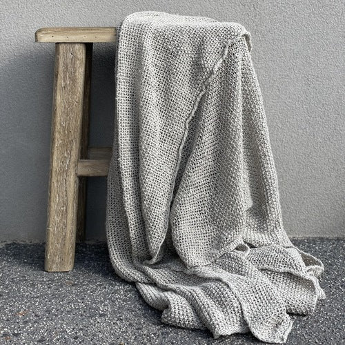 Throw-Natural-Sorrento Natural Knitted 100% Linen 130 X 190 Cm