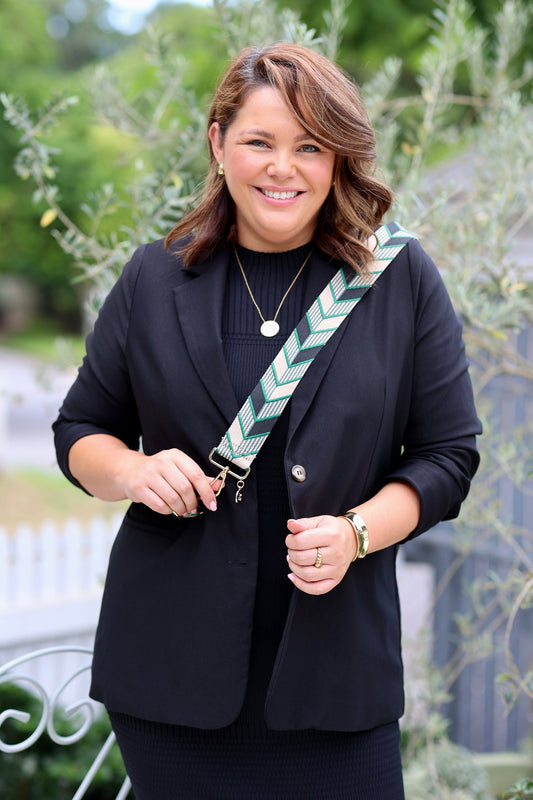 Guitar Strap - Green Arrows