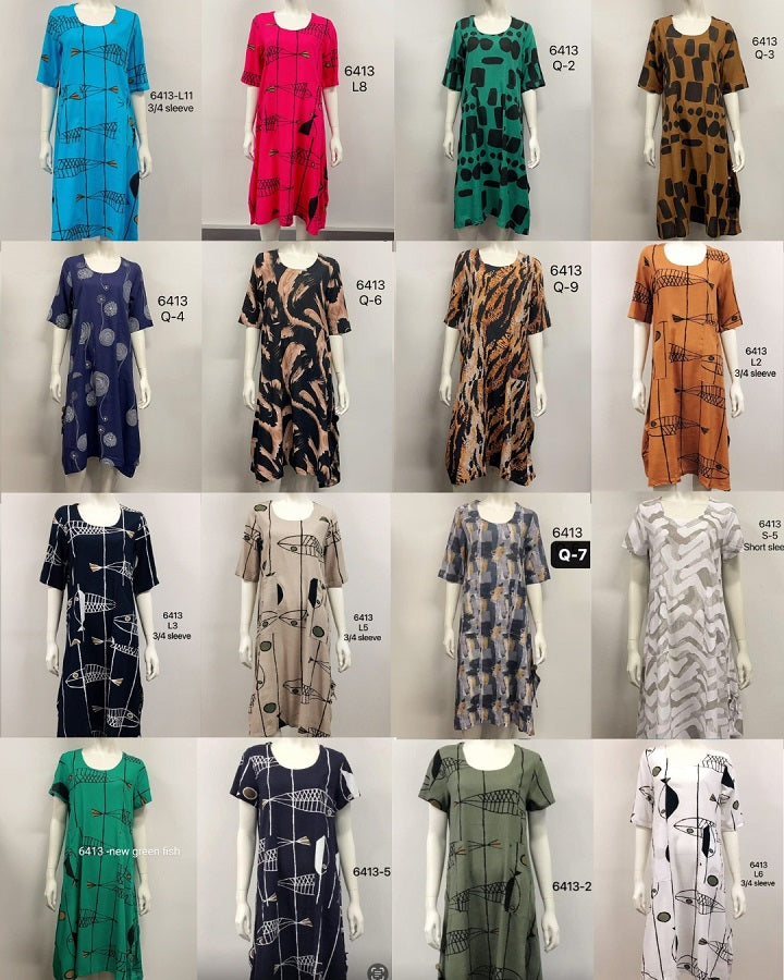 Round-Neck Dress with Pocket