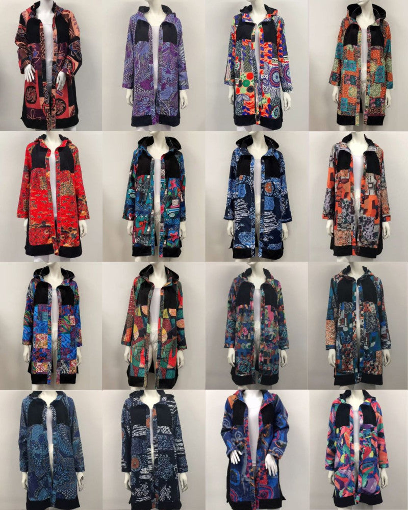 Printed Hooded Cotton Coat