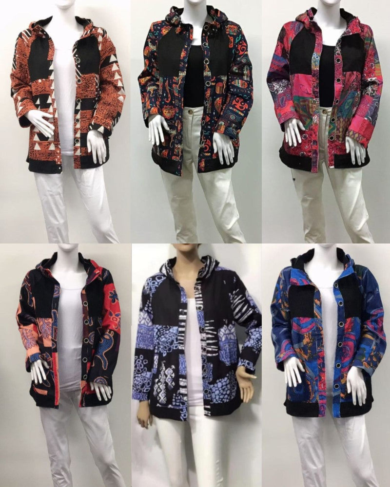 Corduroy Patch Hooded Jacket