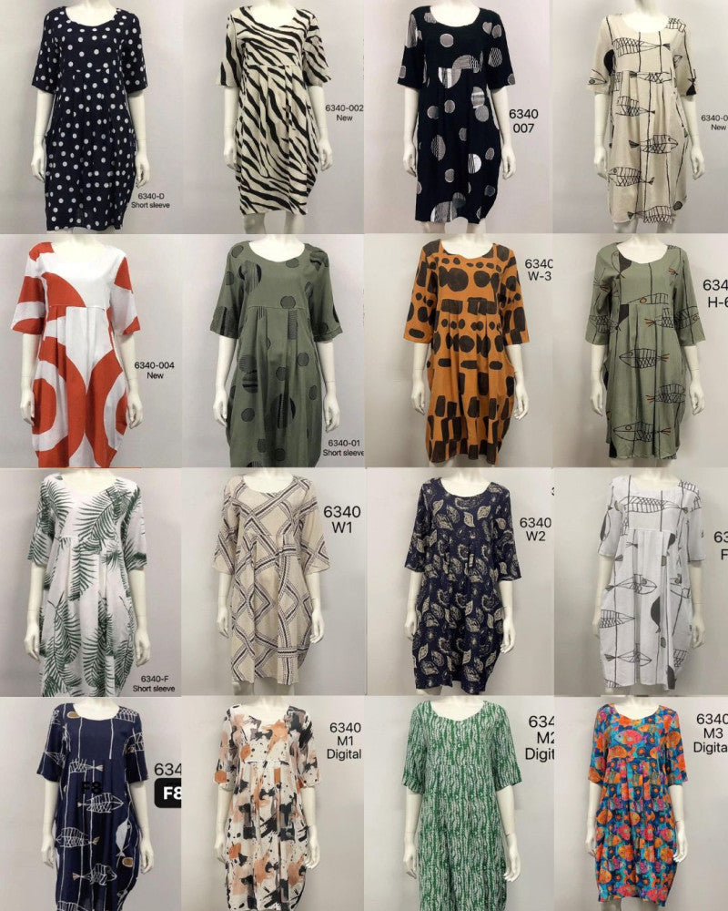 Round Neck Linen Dress