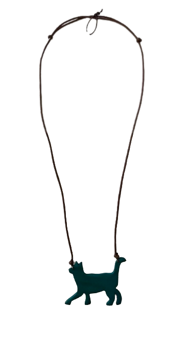 Walking Wooden Cat Necklace N6-5413TY