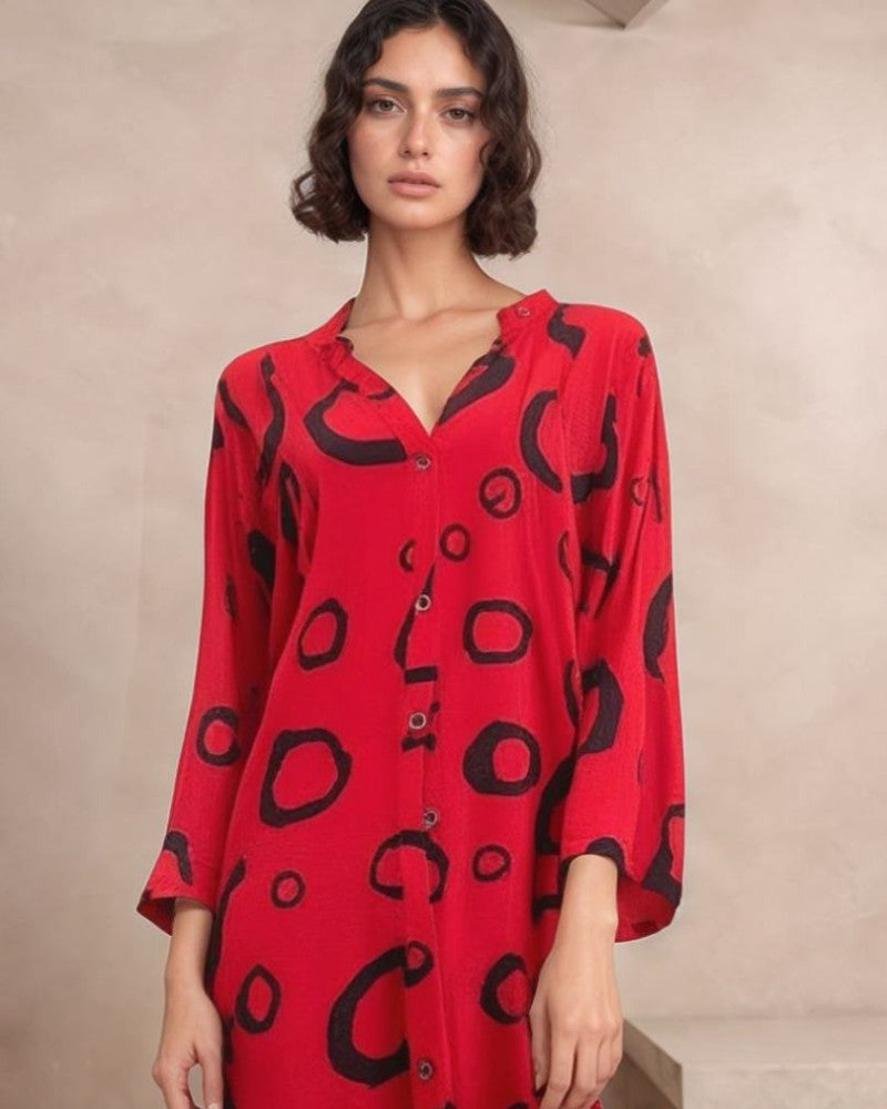 Button Down Tunic Top