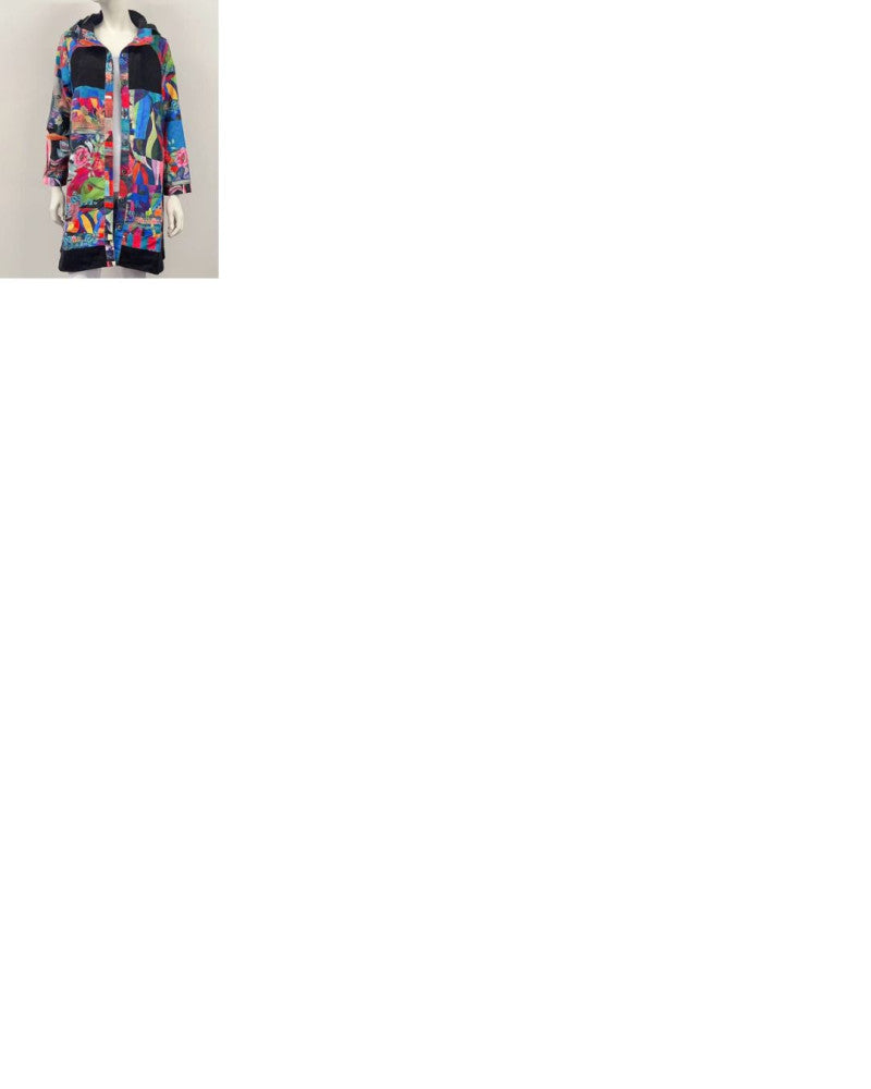 Printed Hooded Cotton Coat