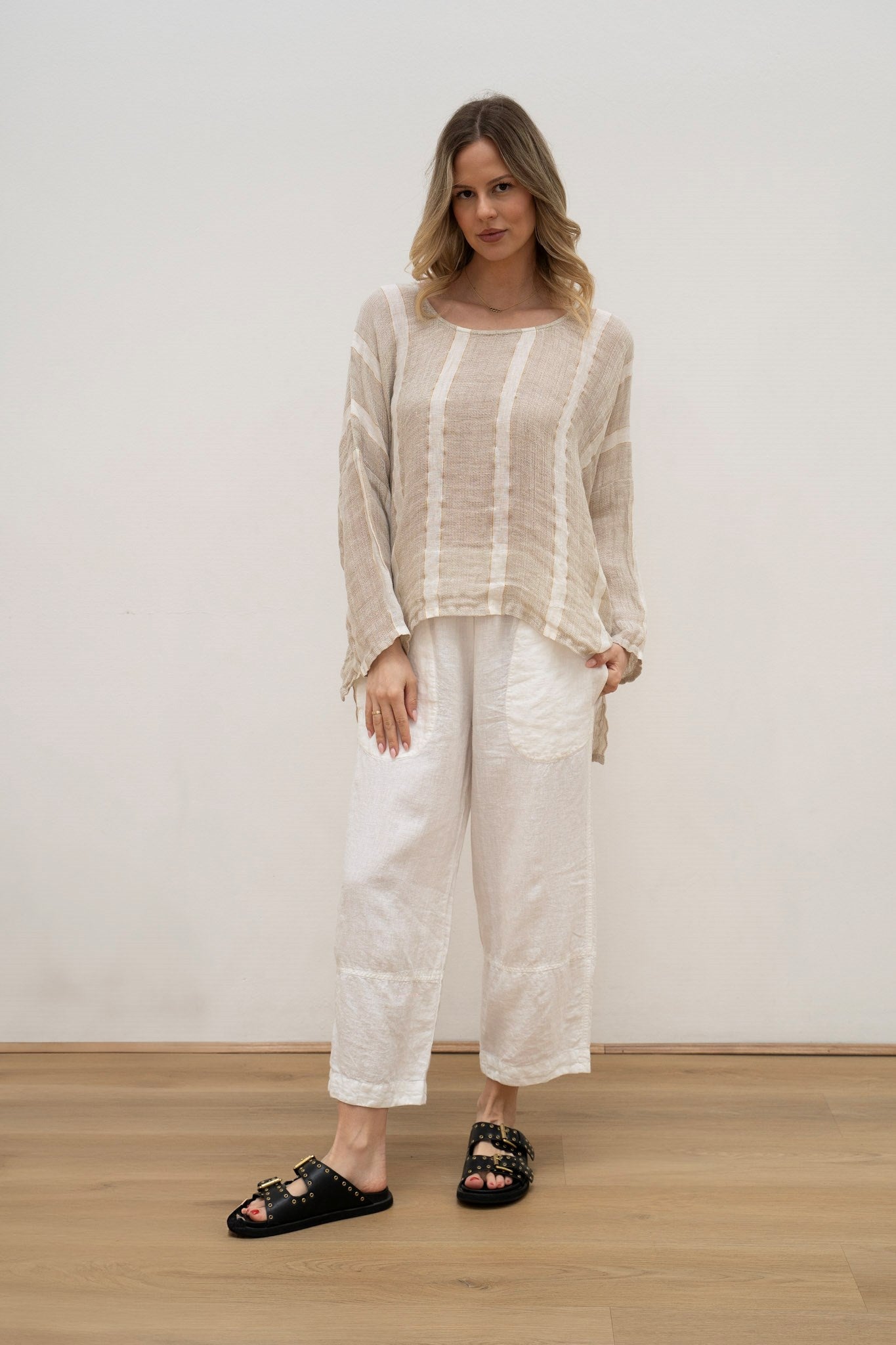 Valentina Top Natural White W Gold Strand
