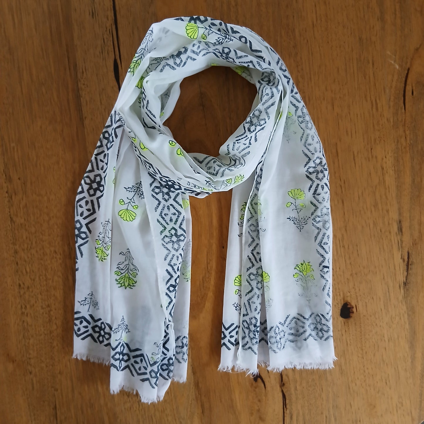 Flowers and Creative Design - Pure Cotton Scarf 16316