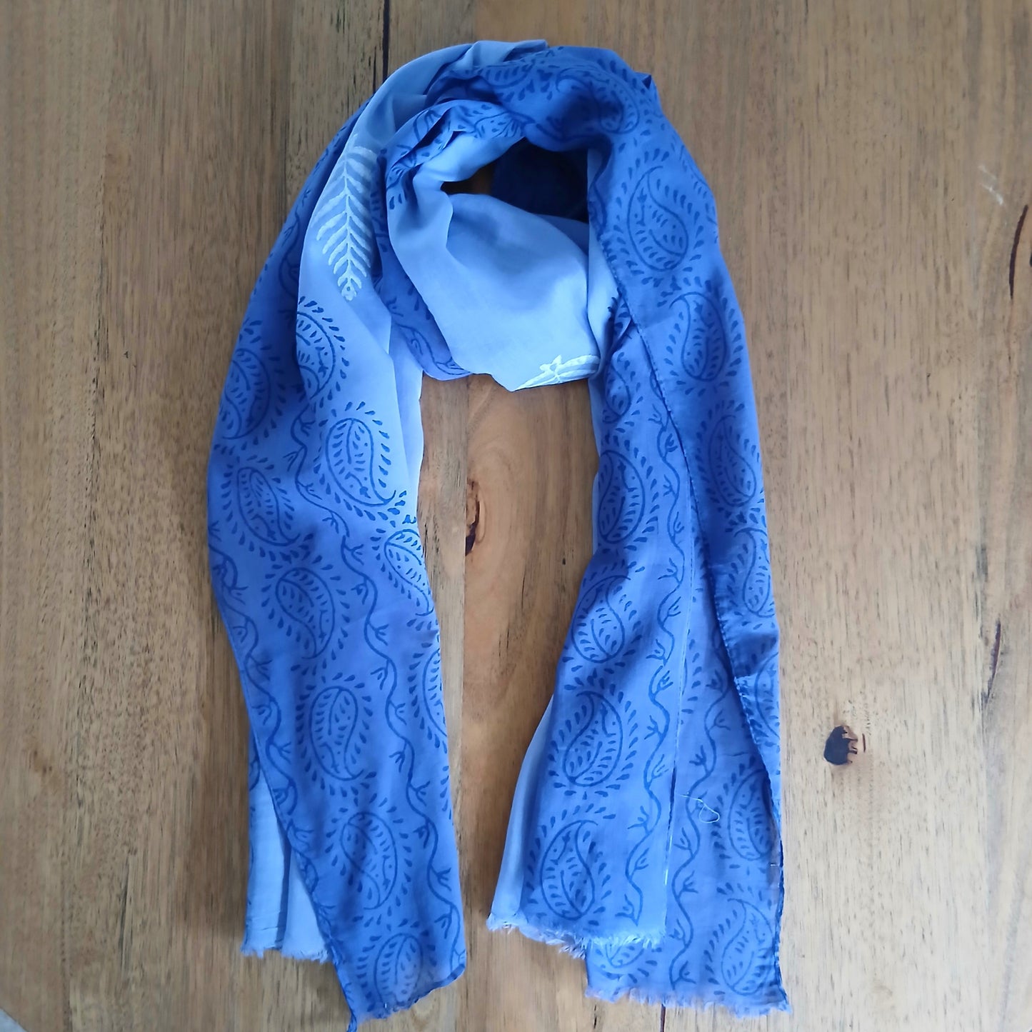 Simple with Leafs Printed - Pure Cotton Scarf 169728