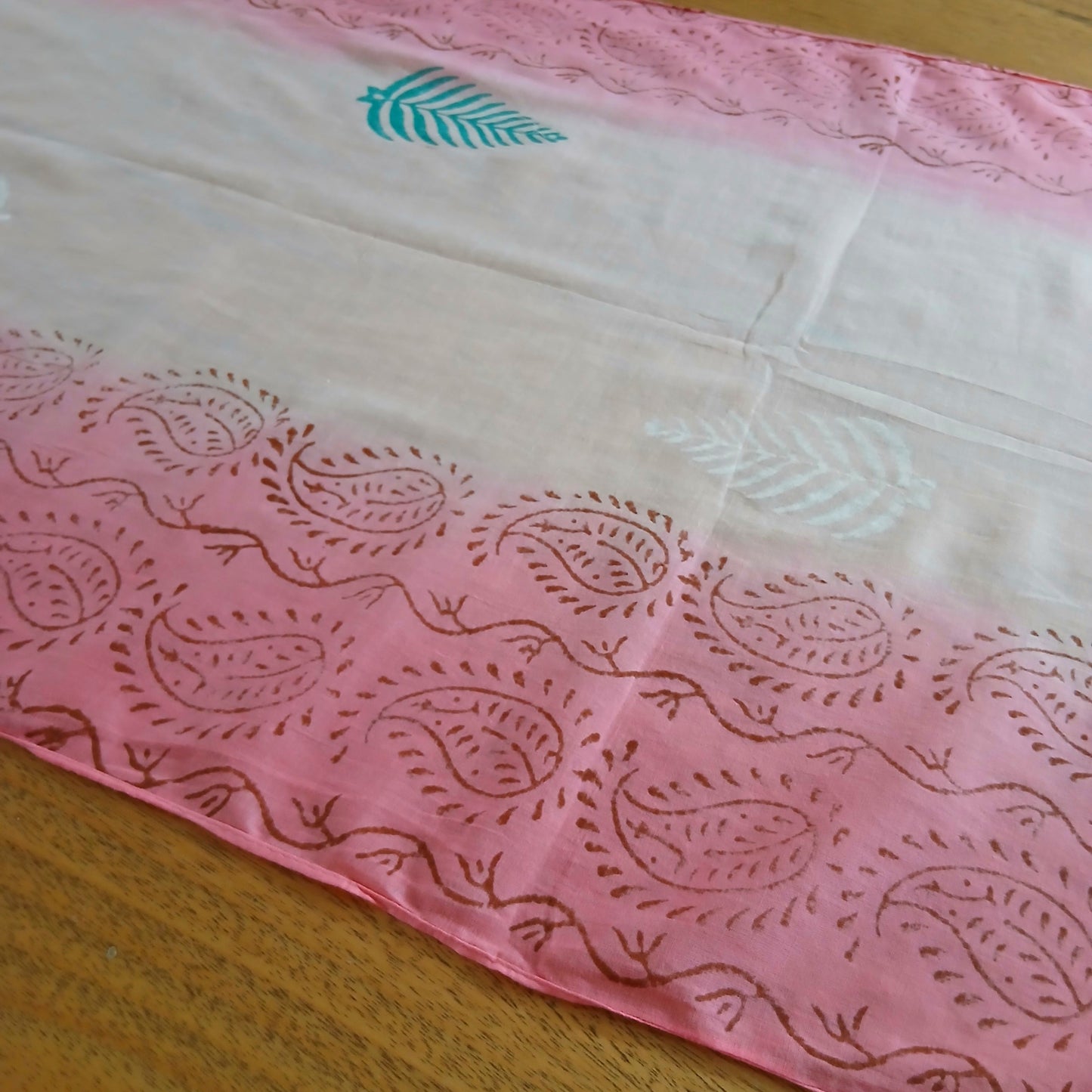 Simple with Leafs Printed - Pure Cotton Scarf 169728