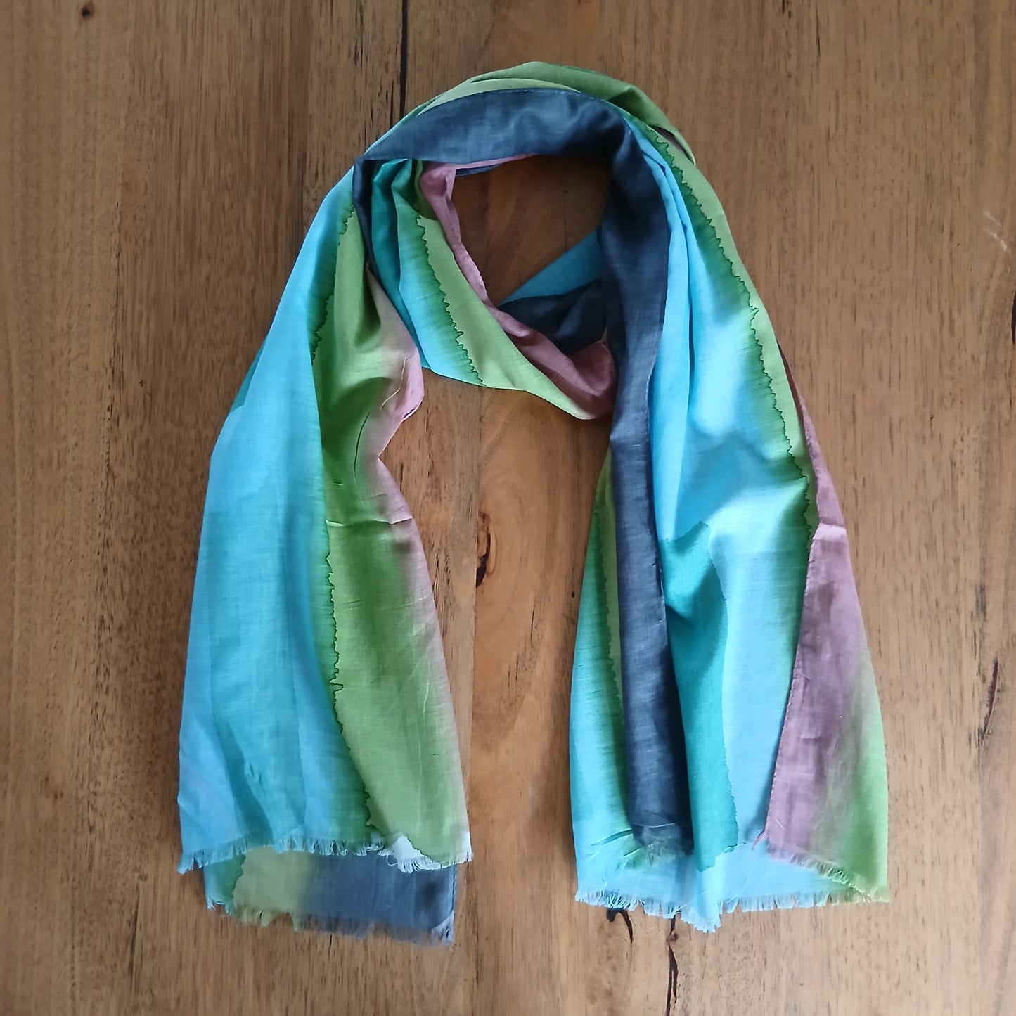 Striped and Blended Colour - Pure Cotton Scarf 14446