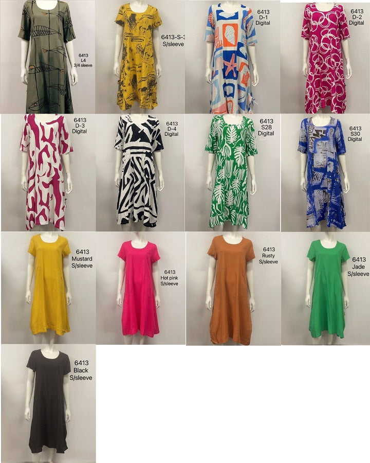 Round-Neck Dress with Pocket