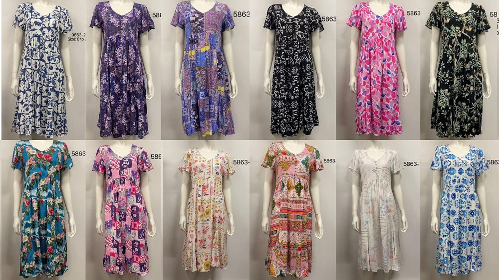 5863 Rayon Printed Dress