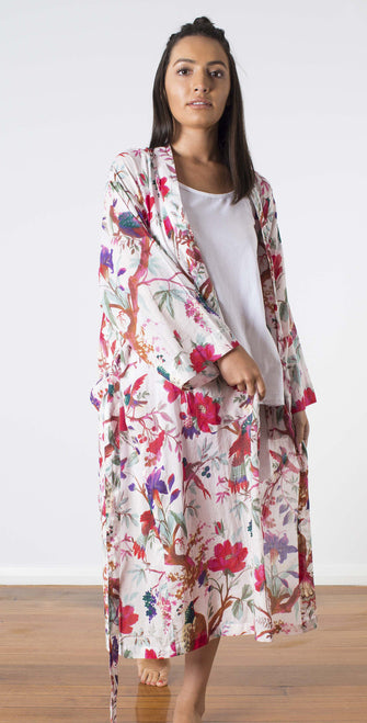 Bird Print White Kimono Child Pack Of 4