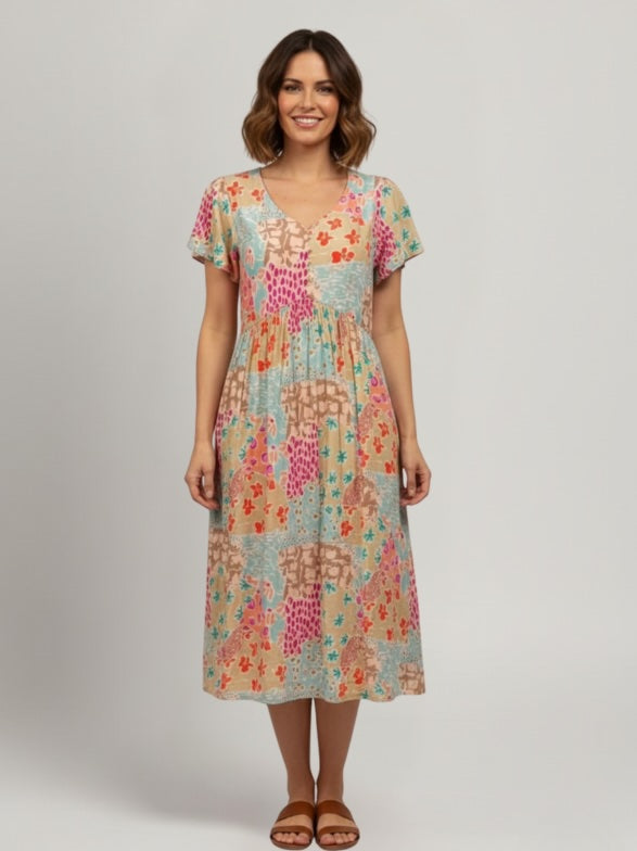 5863 Rayon Printed Dress