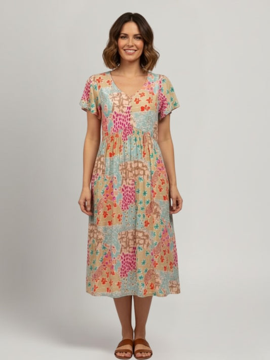 5863 Rayon Printed Dress