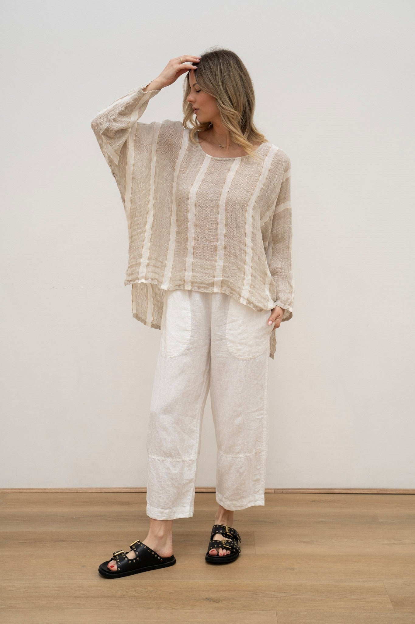 Valentina Top Natural White W Gold Strand