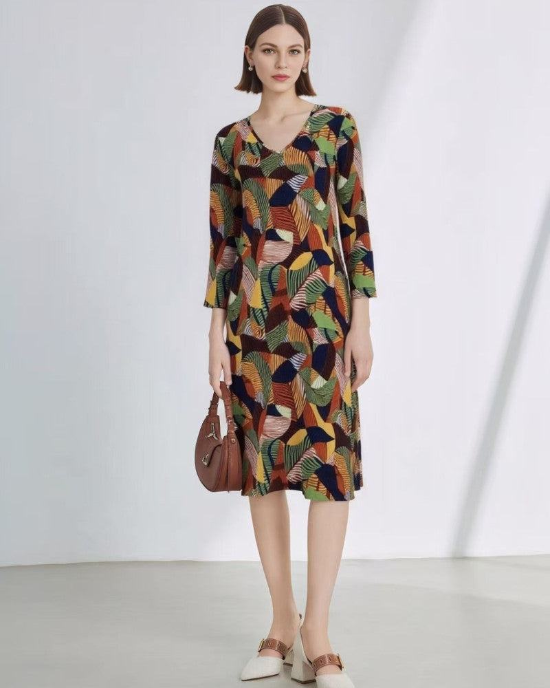 Long Sleeve Knee-Length Fleece Dress