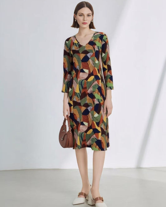 Long Sleeve Knee-Length Fleece Dress