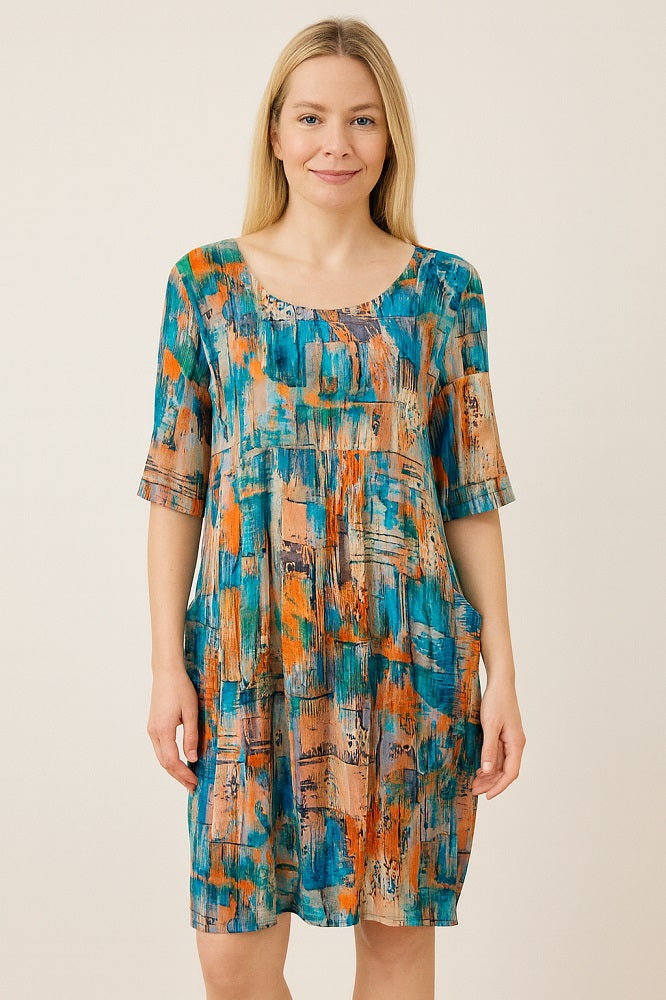 Round Neck Linen Dress