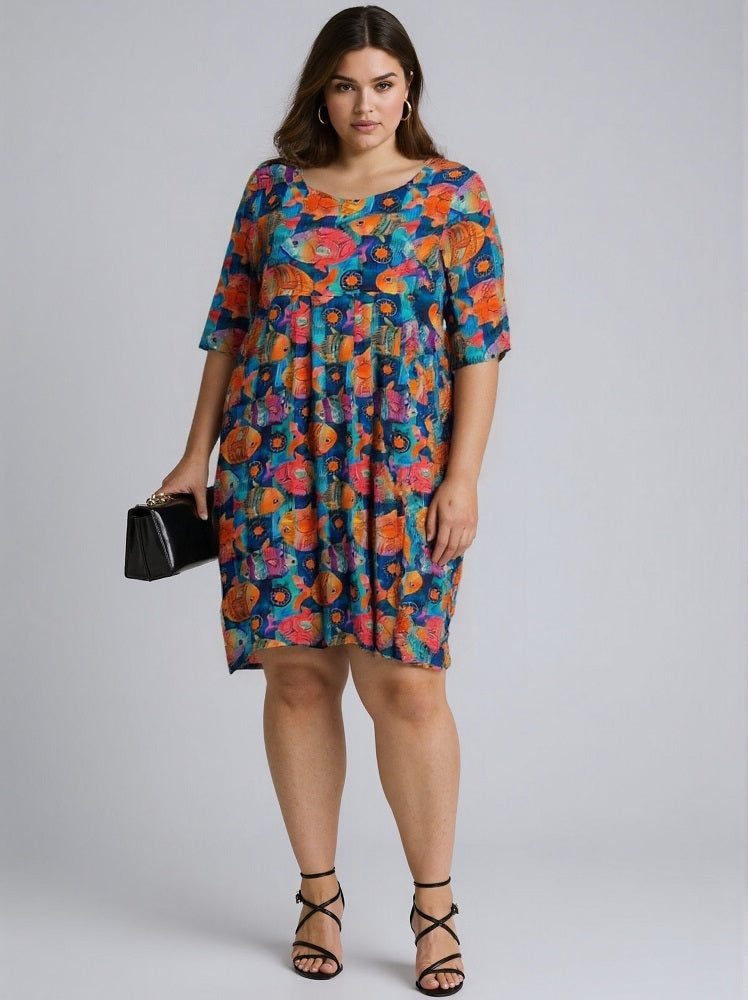 Round Neck Linen Dress