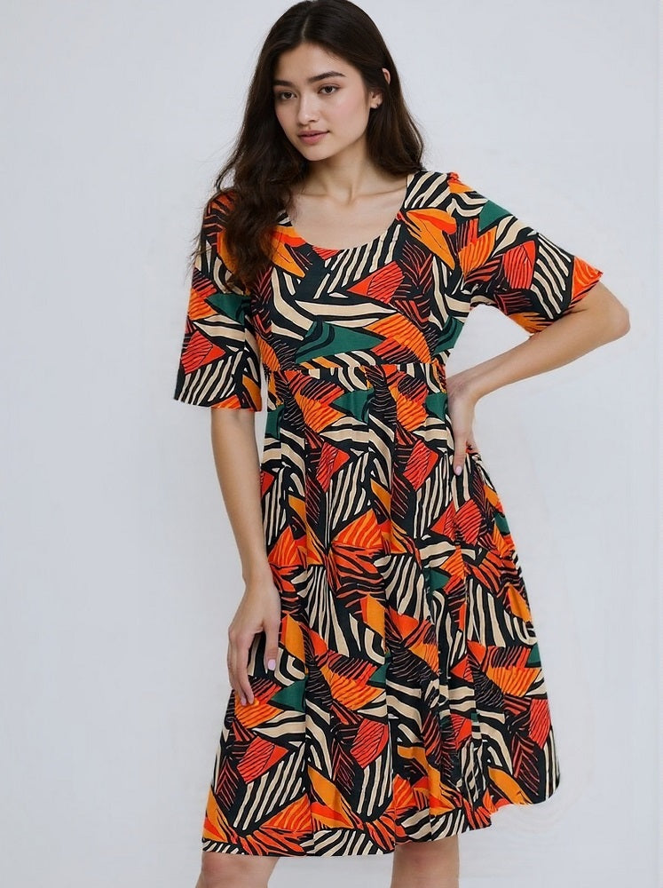 Round Neck Linen Dress