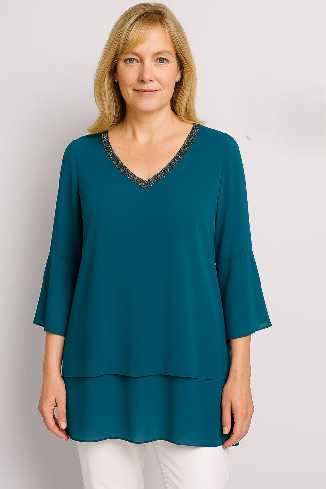 Celeste Sequin-Trim Tunic