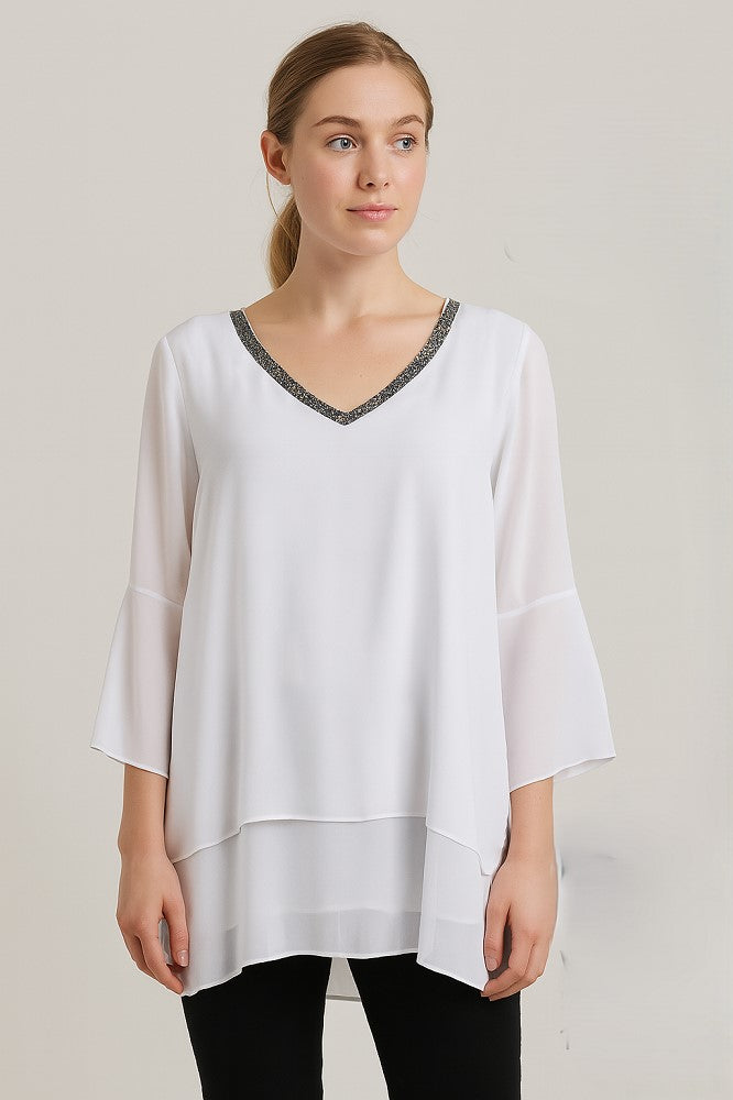 Celeste Sequin-Trim Tunic