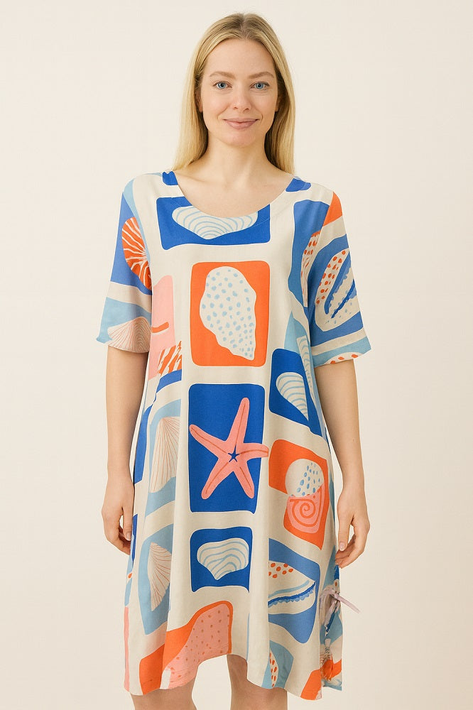 Round-Neck Dress with Pocket