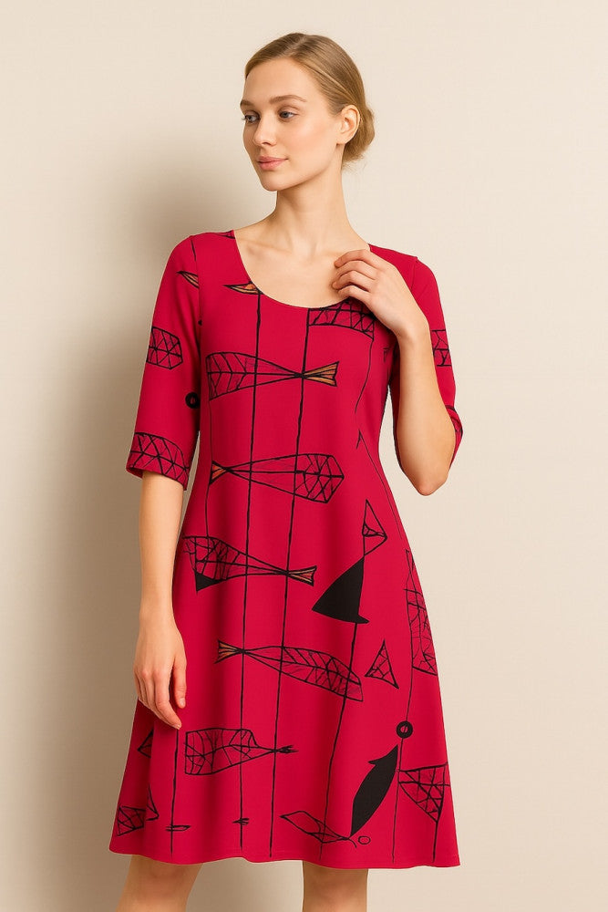 Round-Neck Dress with Pocket