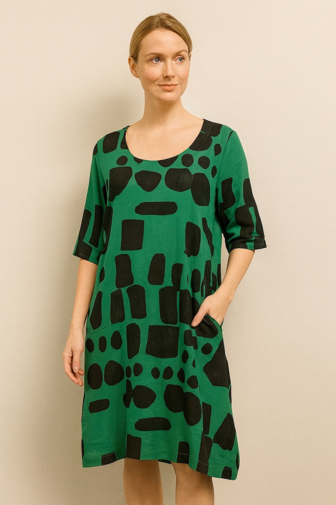 Round-Neck Dress with Pocket