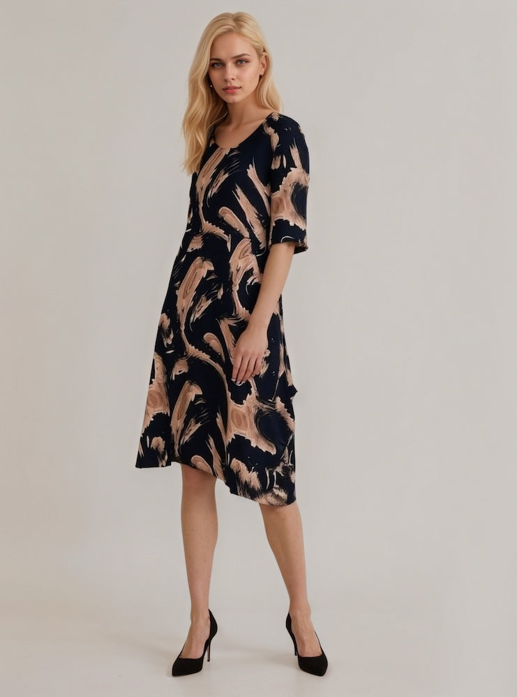 Round-Neck Dress with Pocket