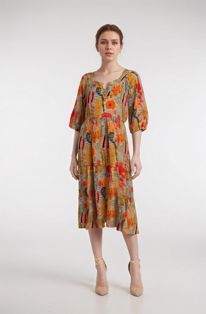 3/4 Sleeve Cotton Dress