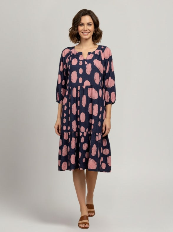 3/4 Sleeve Cotton Dress