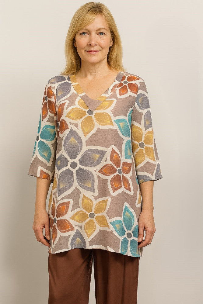 Printed Linen Top