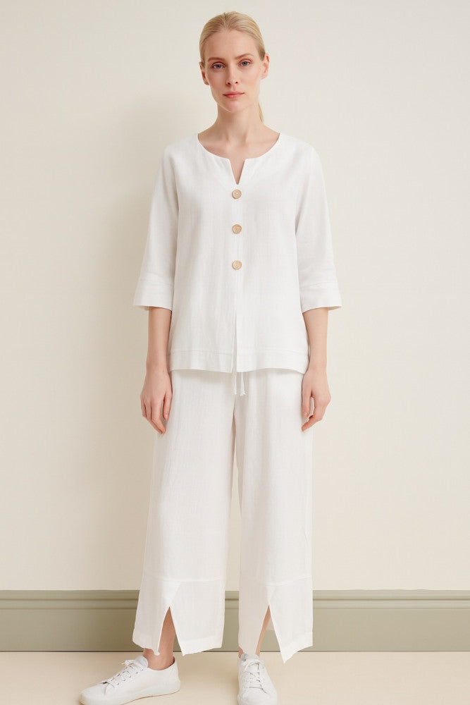 Quarter Sleeve Button Top