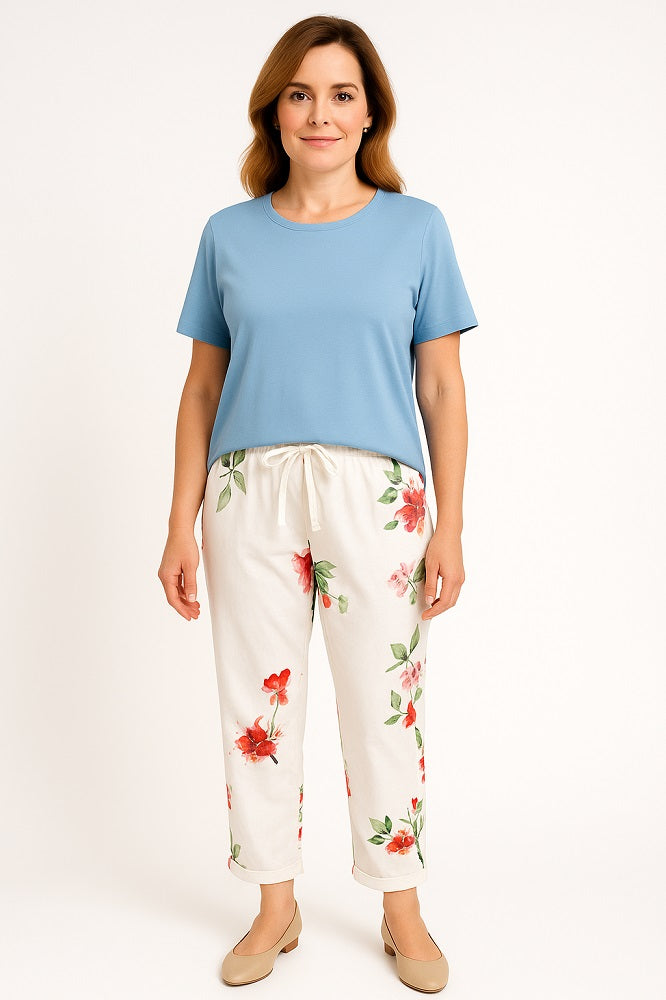 Elastic Waist Drawstring Relaxed Cotton Pants