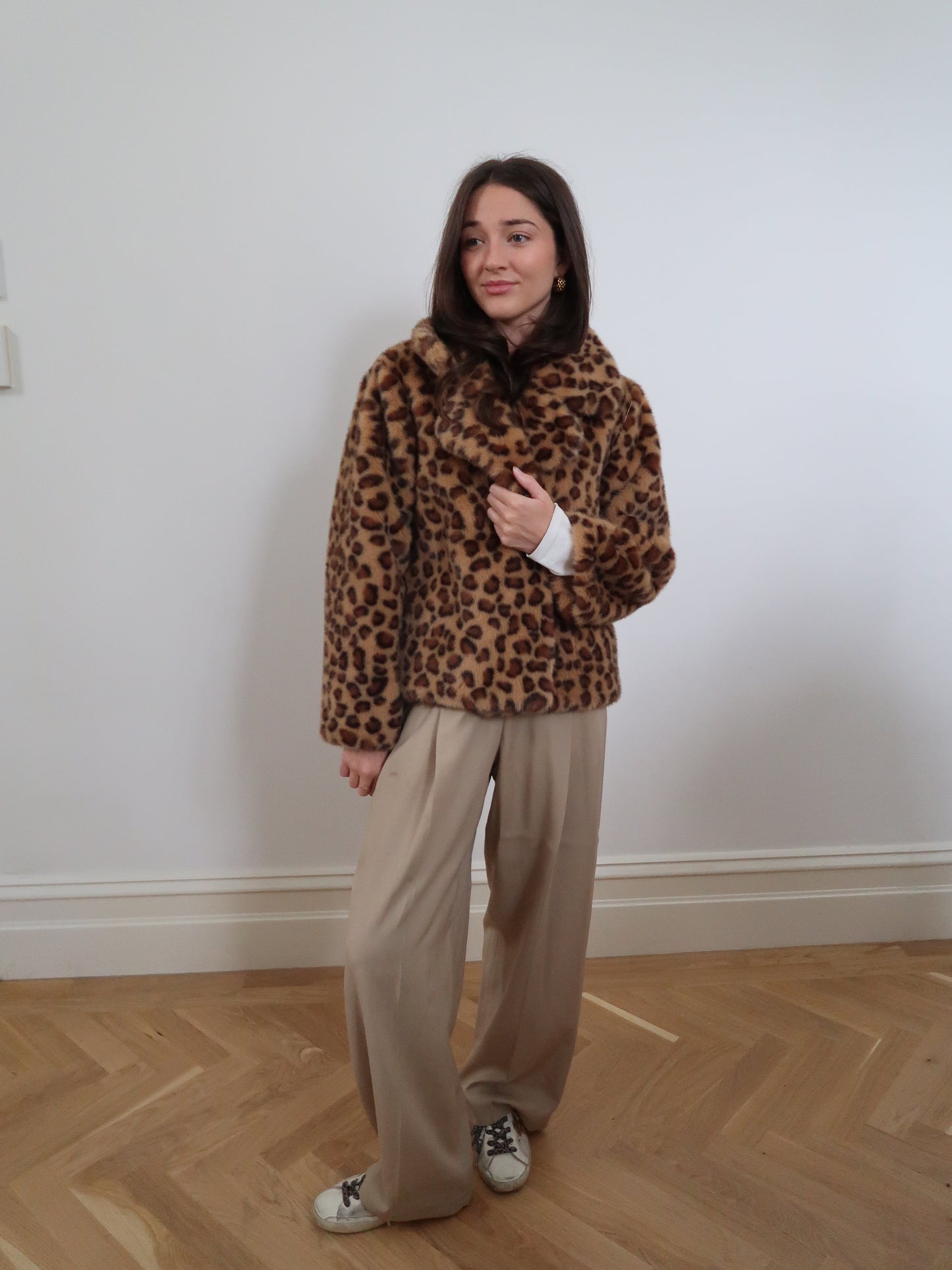 Short Faux Fur Leopard Jacket - 67084