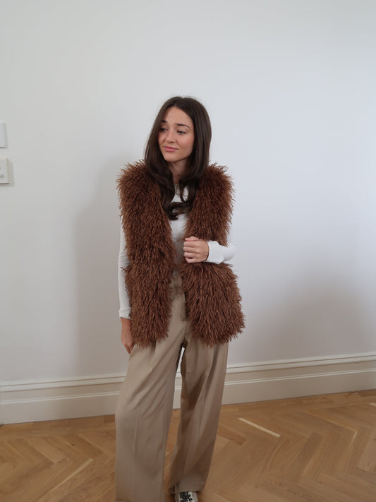 Faux Fur Oversized Vest - 67157