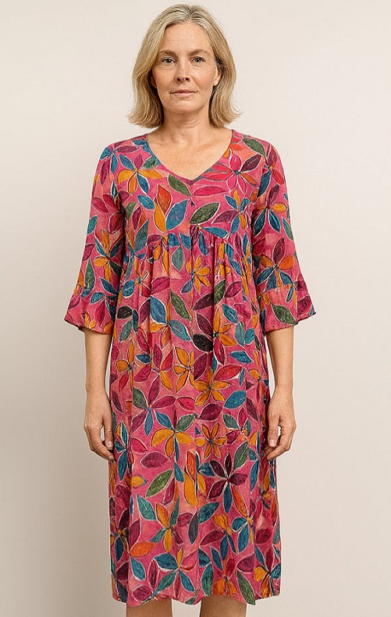 Ruffle Sleeve Midi Dress