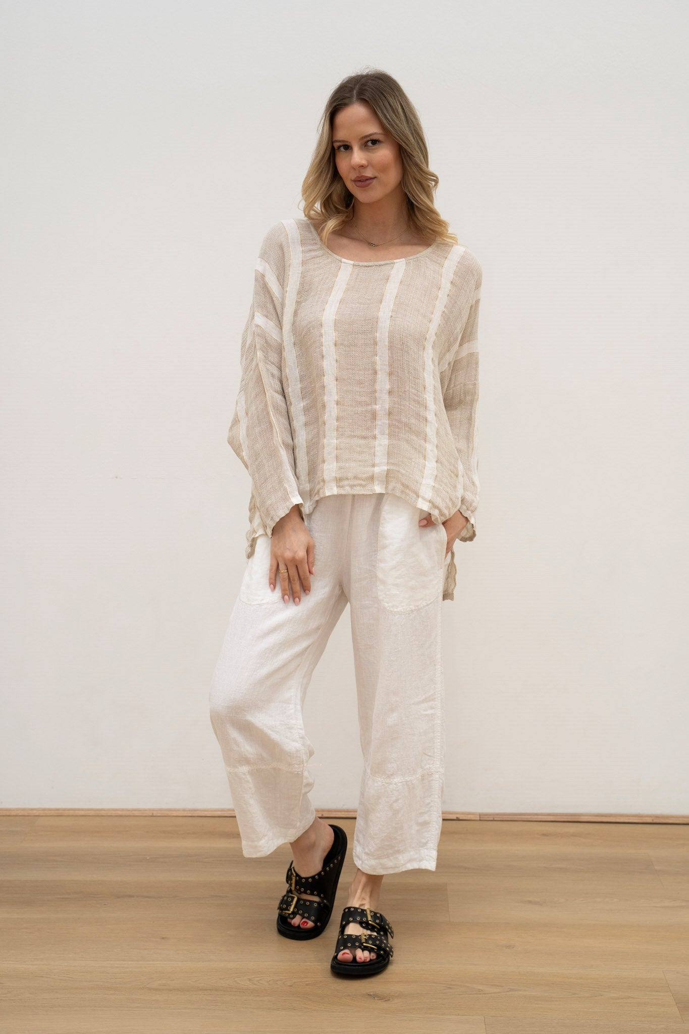 Valentina Top Natural White W Gold Strand