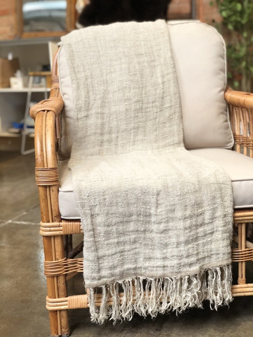 Throw-Natural-Angaston Handloomed 100% Linen