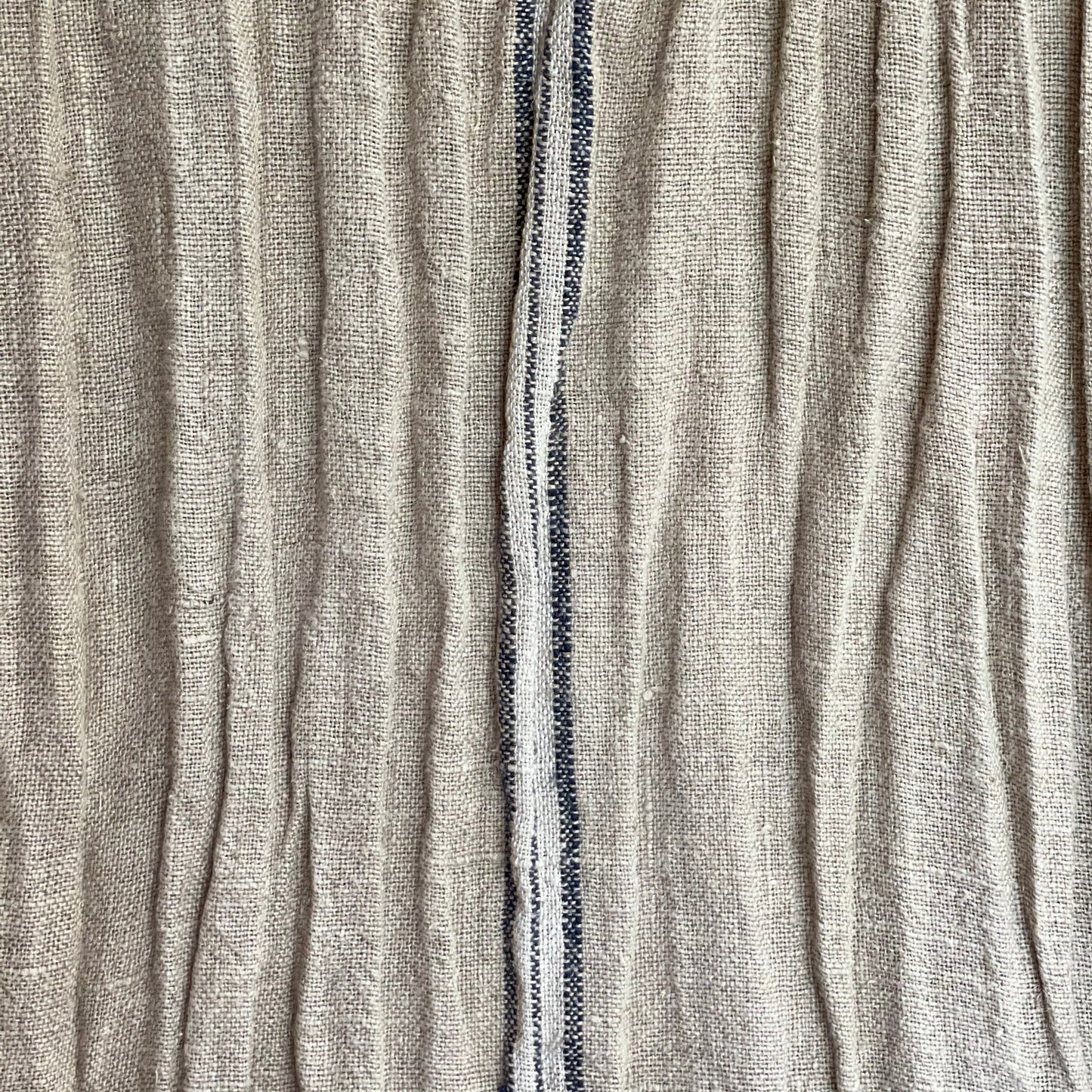 Bed Throw/Table Cloth- Blue Stripe-Angaston Handloomed 100% Linen 150X220Cm